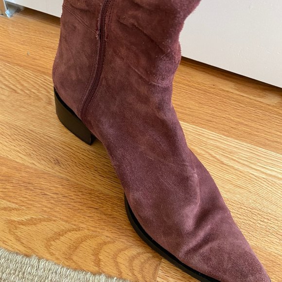 Purple Suede Boots - Picture 7 of 9